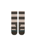 Stance Stack It Up Light Crew Sock in the colour Washed Black shown flat from the topside
