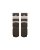 Stance Stack It Up Light Crew Sock in the colour Washed Black shown flat from the underside