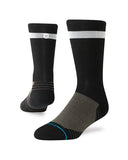 Stance Take Ur Time Light Wool Crew Sock in the colour Washed Black, shown on a foot shape