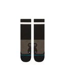 Stance Take Ur Time Light Wool Crew Sock in the colour Washed Black, shown flat from the topside