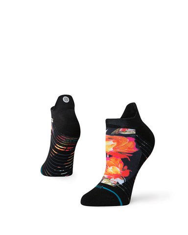 Stance Torque Light Tab Sock in the colour Black, shown on a foot shape