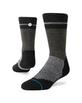 Stance Trenton Mid Wool Crew Sock in the colour Black, shown on a foot shape