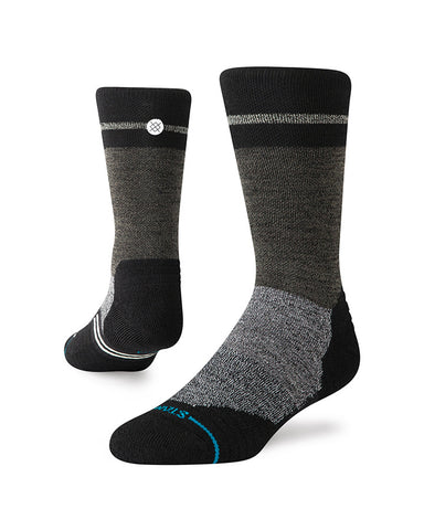 Stance Trenton Mid Wool Crew Sock in the colour Black, shown on a foot shape