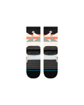 Stance Tri Wool Crew Sock in the colour black shown flat from the underside.