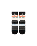 Stance Tri Wool Crew Sock in the colour black shown flat from the underside.