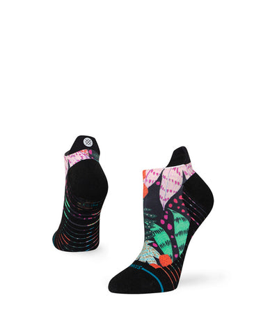 Stance Trippy Trop Tab Sock in the colour multi shown on a foot shape..