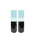 Stance Turnpike Loop Hike Crew Sock in the colour Ice Blue shown flat from the topside