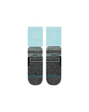 Stance Turnpike Loop Hike Crew Sock in the colour Ice Blue shown flat from the underside