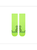 Stance Variegated Ultra Light Crew Socks in the colour Neon Green, shown flat from the topside