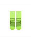 Stance Variegated Ultra Light Crew Socks in the colour Neon Green, shown flat from the underside