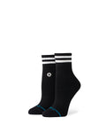 Stance Waffles N Butter Quarter Sock in the colour Black, shown on a foot shape 