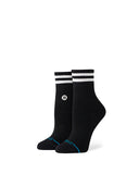 Stance Waffles N Butter Quarter Sock in the colour Black, shown on a foot shape 