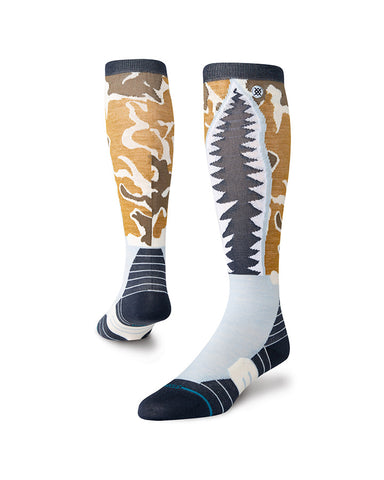 Stance Warbird UL Wool Snow Sock in the colour Ice blue, shown on a foot shape