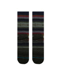 Stance Windy Peak Crew Sock in the colour black shown flat from the underside.