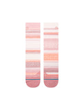 Stance Windy Peak Crew Sock in the colour Dusty Rose shown flat from the topside