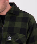 Swanndri Henderson Jacket in the colour Olive Black, shown up close