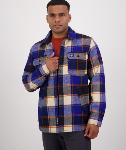 Swanndri Men's Kiaraki V3 Wool Shacket in the colour Southern Lakes Check