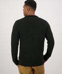 Swanndri Men's Otahu River Quarter Zip in the colour Hunter Green, shown from the back, on a model