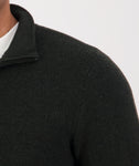 Swanndri Men's Otahu River Quarter Zip in the colour Hunter Green, shown up close