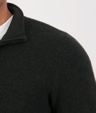 Swanndri Men's Otahu River Quarter Zip in the colour Hunter Green, shown up close
