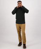 Swanndri Men's Otahu River Quarter Zip in the colour Hunter Green, shown from the front, on a model