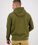 Swanndri Men's Original Fleece Hoodie Khak iwhite back drop from the back