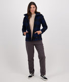 Swanndri Womens Seattle Hoodie in the colour Pacific Check, shown from the front, on a model