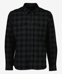 Swanndri Taranaki Tailor Shirt in the colour Black Charcoal, shown from the front