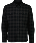 Swanndri Taranaki Tailor Shirt in the colour Black Charcoal, shown from the front