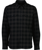 Swanndri Taranaki Tailor Shirt in the colour Black Charcoal, shown from the front