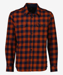 Swanndri Taranaki Tailor Shirt in the colour Navy Merlot, shown from the front
