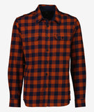 Swanndri Taranaki Tailor Shirt in the colour Navy Merlot, shown from the front