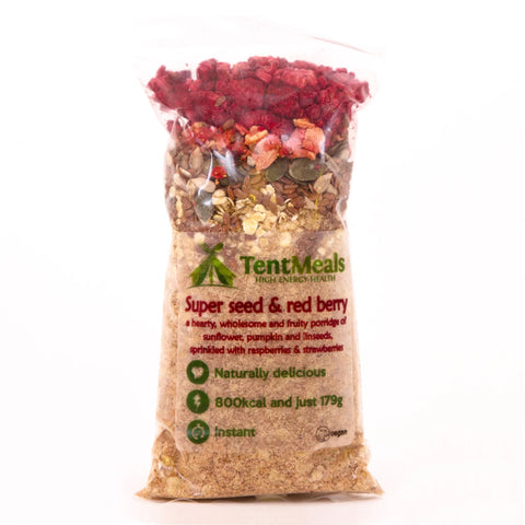 TentMeals Super Seed and Red Berry Breakfast - 800kcal front of packet
