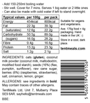 TentMeals Super Seed and Red Berry Breakfast - 800kcal