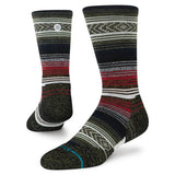 Stance Mid Wool Crew Socks in Black/Red shown from front