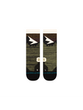 Stance Mid Wool Crew Socks in Olive shown from above