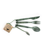 Kupilka Cutlery Set 4-piece includes: knife, fork, dessert spoon and teaspoon in the colour conifer green
