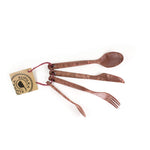 Kupilka Cutlery Set 4-piece includes: knife, fork, dessert spoon and teaspoon in the colour cranberry red