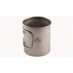 A Robens Titanium Mug with the handle folded in