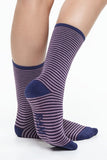 BAM Barbican Bamboo Socks UK 4-7 In Purple Stripe