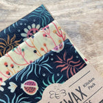 Beeswax Fabric Wraps - Kitchen Pack/Pecyn Cegin Organic Cotton 3 pack in the colour Tropical
