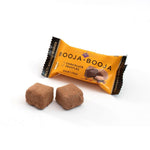 A packet containing two Booja Booja Almond Salted Caramel Truffles