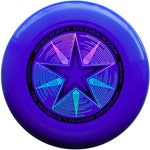 A blue Discraft Ultra-Star 175g flying disc or sportdisc