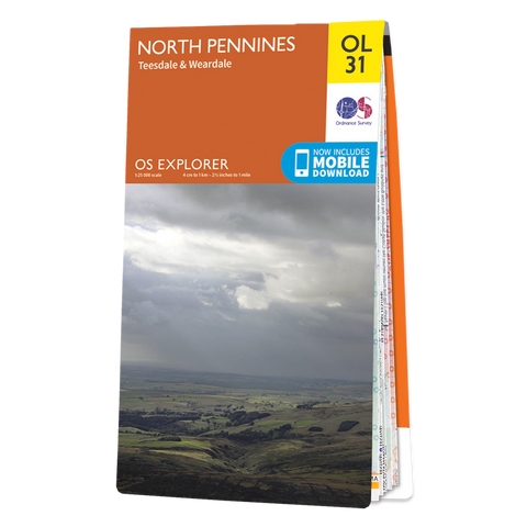 An image of the front of the Explorer OL31 North Pennines Teesdale & Weardale map