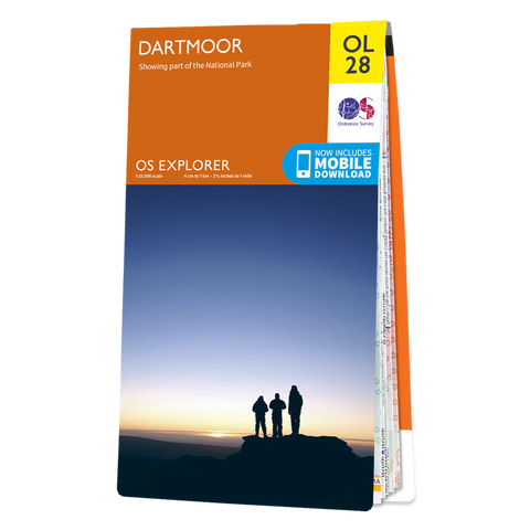 An image of the front of the Explorer OL 28 Dartmoor map
