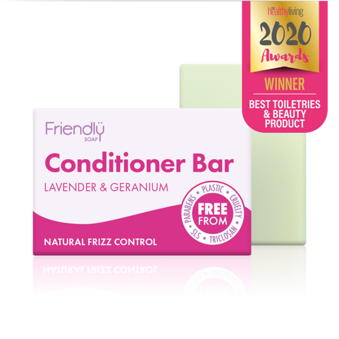 Friendly Soap Conditioner Bar - Lavender & Geranium with Healthy Living 2020 Awards Winner - best toiletries & beauty product.
