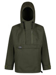 Hilltrek Braemar Single Ventile Plus Smock with single layer organic cotton ventile fabric in Olive Green colour showing the smock with the hood front facing.