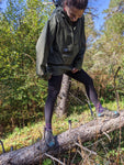 Hilltrek Braemar SV Smock in Olive shown about to fall off a log