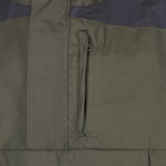 Hilltrek Liathach Natural Smock CA in Olive/Charcoal colour showing detail of the left hand chest pocket for compass etc