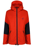 Hilltrek Talorc Organic Hybrid Jacket in Blaze/Orange colour with the hood down